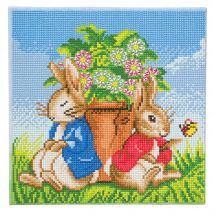 Kit de broderie Diamant sur châssis - Crystal Art D.I.Y - Pierre et Flopsy