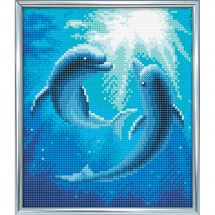Kit de broderie Diamant sur cadre - Crystal Art D.I.Y - Danse des dauphins
