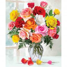 Kit de broderie Diamant sur cadre - Crystal Art D.I.Y - Joli bouquet de fleurs