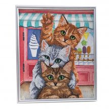 Kit de broderie Diamant sur cadre - Crystal Art D.I.Y - Chatons et glaces