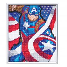 Kit de broderie Diamant sur cadre - Crystal Art D.I.Y - Captain America