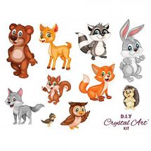 Sticker broderie Diamant - Crystal Art D.I.Y - Set Animaux de la forêt