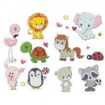 Sticker broderie Diamant - Crystal Art D.I.Y - Set Amis animaux