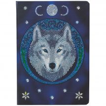 Carnet broderie Diamant - Crystal Art D.I.Y - Lune de loup