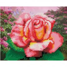 Support carton broderie Diamant - RTO - Rose délicate