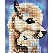 Support carton broderie Diamant - Collection d'Art - Maman lama et son petit
