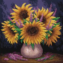 Kit de broderie Diamant - Collection d'Art - Bouquet de tournesols