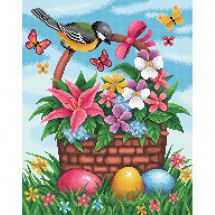 Kit de broderie Diamant - Collection d'Art - Panier fleuri
