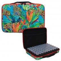 Boîte broderie Diamant - Crystal Art D.I.Y - Etui zippé 60 boîtes rondes - Léopard