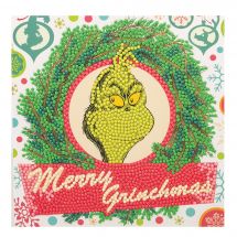 Carte broderie Diamant - Crystal Art D.I.Y - Merry Grinchmas