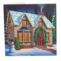 Carte broderie Diamant - Crystal Art D.I.Y - Cottage de Noël