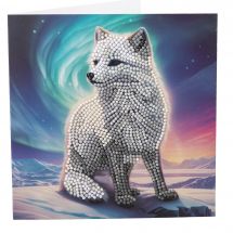 Carte broderie Diamant - Crystal Art D.I.Y - Aurora le renard