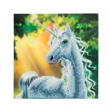 Carte broderie Diamant - Crystal Art D.I.Y - Licorne