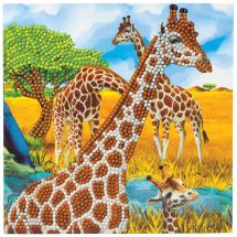 Carte broderie Diamant - Crystal Art D.I.Y - Girafes