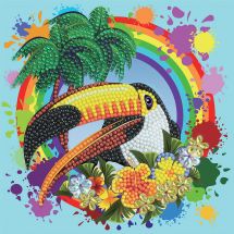 Carte broderie Diamant - Crystal Art D.I.Y - Toucan