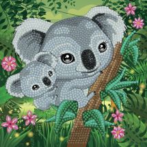 Carte broderie Diamant - Crystal Art D.I.Y - Koalas