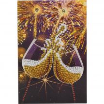 Carte broderie Diamant - Crystal Art D.I.Y - Champagne
