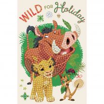 Carte broderie Diamant - Crystal Art D.I.Y - Simba et ses amis