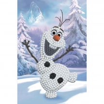 Carte broderie Diamant - Crystal Art D.I.Y - Olaf en hiver
