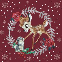 Carte broderie Diamant - Crystal Art D.I.Y - Bambi festif