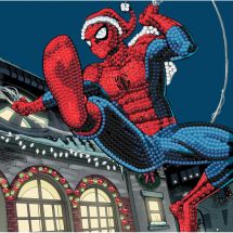 Carte broderie Diamant - Crystal Art D.I.Y - Spiderman de Noël