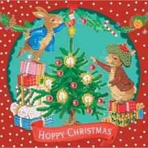 Carte broderie Diamant - Crystal Art D.I.Y - Hoppy Christmas