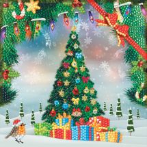 Carte broderie Diamant - Crystal Art D.I.Y - Arbre de Noël