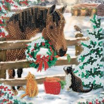 Carte broderie Diamant - Crystal Art D.I.Y - Amis de Noël