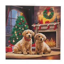 Carte broderie Diamant - Crystal Art D.I.Y - En attente du Père Noël