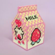 Kit de support à broder - Canevas Fatal - Brique de lait Fraise