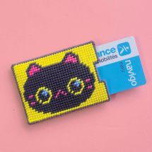 Kit de porte-carte à broder - Canevas Fatal - Porte carte Kittens 