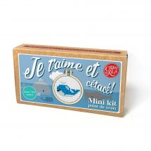 Mini kit point de croix - The Crafty Kit Compagny - Je t'aime et cétacé ! 