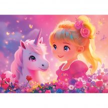 Puzzle enfant - Castorland - Princesse et licorne - 100 pièces