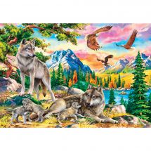 Puzzle  - Castorland - Famille de loups et aigles - 1000 pièces