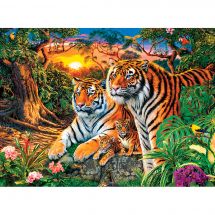 Puzzle  - Castorland - Famille de tigres - 2000 pièces