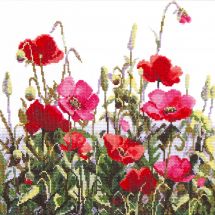 Kit broderie point de croix - Charivna Mit - Champ de coquelicots