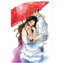Kit point de croix - Charivna Mit - Couple sous le parapluie
