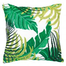 Kit de coussin à broder - Charivna Mit - Feuilles tropicales