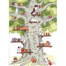 Kit point de croix - Charivna Mit - Bibliothèque dans la forêt