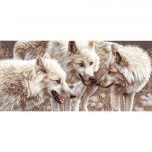 Kit broderie point de croix - Charivna Mit - Loups blancs