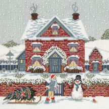 Kit broderie point de croix avec perles - Charivna Mit - Histoire d'hiver