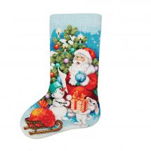 Kit de chaussette de Noël à broder - Charivna Mit - Chaussette du Nouvel An