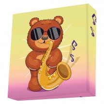 Kit de broderie Diamant enfant - Dotz Box - Ours sax