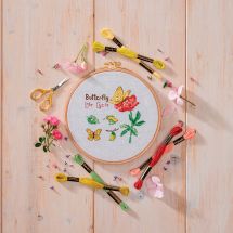 Kit broderie point de croix - Anchor - Cycle de vie du papillon