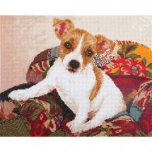 Kit de broderie Diamant - Diamond Dotz - Chien en patchwork