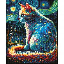 Kit de broderie Diamant - Diamond Dotz - Chat de nuit