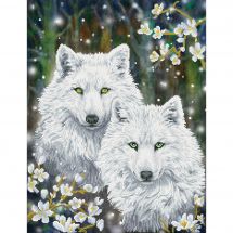 Kit de broderie Diamant - Diamond Dotz - Loups d'hiver