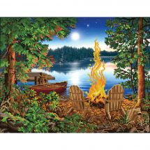 Kit de broderie Diamant - Diamond Dotz - Veillée nocturne au bord du lac