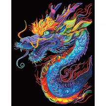 Kit de broderie Diamant - Diamond Dotz - Dragon néon