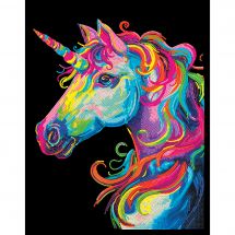 Kit de broderie Diamant - Diamond Dotz - Licorne néon